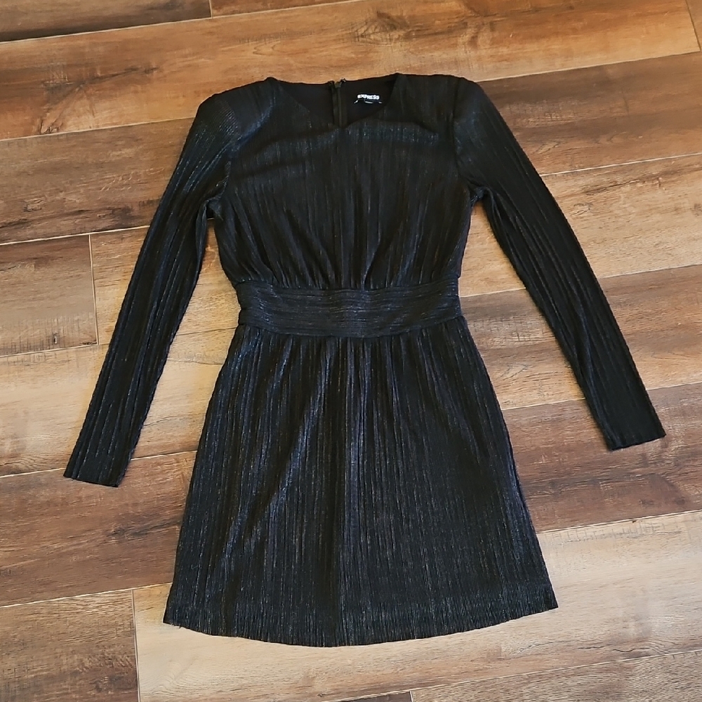 Express Elegant Black Long Sleeve Dress